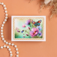 Шкатулка «Бабочка и цветок», белая, 8×10,5 см, лаковая миниатюра Шкатулка «Бабочка и цветок», белая, 8×10,5 см, лаковая миниатюра