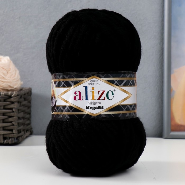Пряжа "Superlana megafil" 25% шерсть, 75% акрил 55м/100 гр (60)