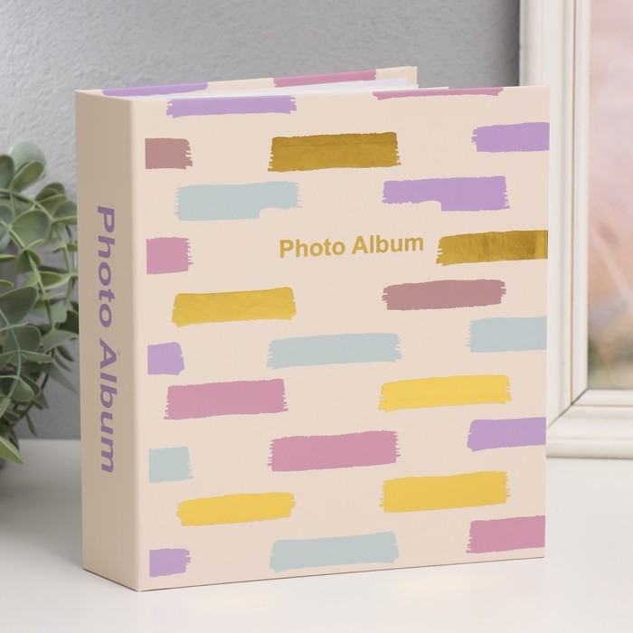 Фотоальбом на 100 фото 13х18 см "Яркие мазки" в коробке МИКС 5,5х18х20 см