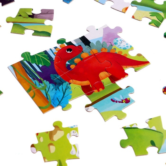 Пазл с фонариком «Динозаврики», 63 детали Пазл с фонариком «Динозаврики», 63 детали