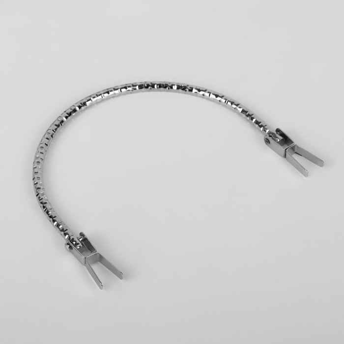 Ручка для сумки &laquo;Рифлёная рамка&raquo;, металлическая, на прокол, 13 &times; 9 см, цвет серебряный