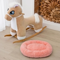 Лежанка для собак и кошек &laquo;Уют&raquo;, мягкий мех, 45 х 35 х 11 см, розовая