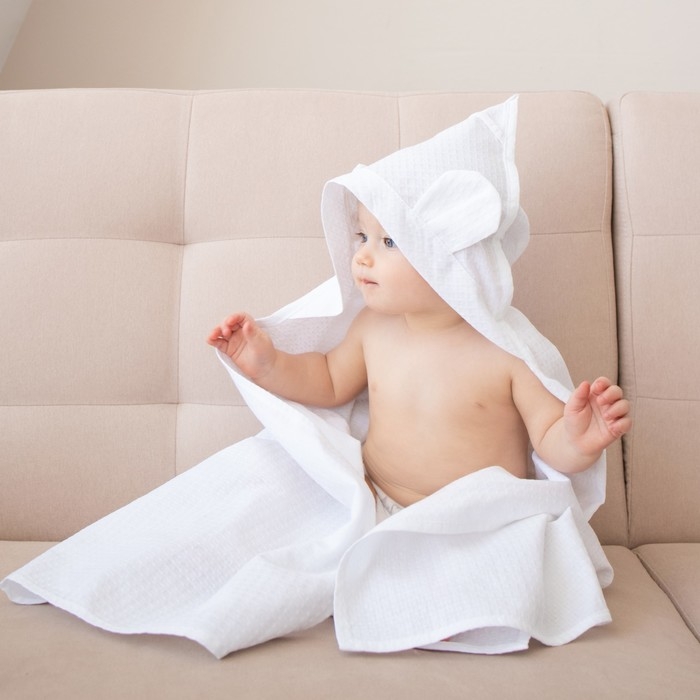 Детский вафельный уголок Экономь и Я 90х90 см, белый, 100% хлопок, 200 г/м2 Детский вафельный уголок Экономь и Я 90х90 см, белый, 100% хлопок, 200 г/м2