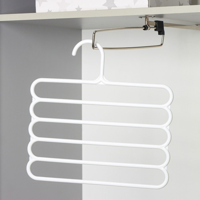 Плечики - вешалки для брюк и юбок Доляна, многогуровневая, 33&times;33 см, цвет МИКС