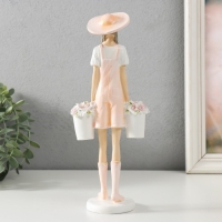 Сувенир полистоун "Девушка с ведёрками цветов" 10,5х6,5х26,5 см Сувенир полистоун "Девушка с ведёрками цветов" 10,5х6,5х26,5 см