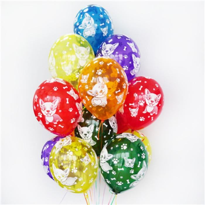 Шар латексный 14 Шар латексный 14" «Корги», кристалл, набор 25 шт., МИКС