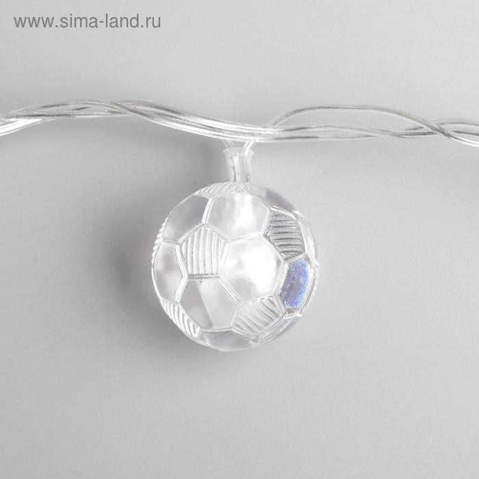 Гирлянда «Нить» 5 м с насадками «Футбольный мяч», IP20, прозрачная нить, 20 LED, свечение мульти (RG/RB), мигание, 220 В Гирлянда «Нить» 5 м с насадками «Футбольный мяч», IP20, прозрачная нить, 20 LED, свечение мульти (RG/RB), мигание, 220 В