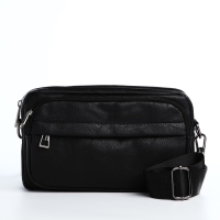 Сумка мужская через плечо, искусственная кожа, цвет чёрный Сумка мужская через плечо, искусственная кожа, цвет чёрный