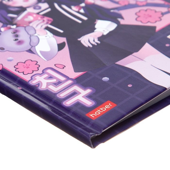 Записная книжка, А6, 48 листов, в клетку, Записная книжка, А6, 48 листов, в клетку, "Неко. Тян аниме", твердая обложка, глянцевая ламинация, блок офсет 60г/м2