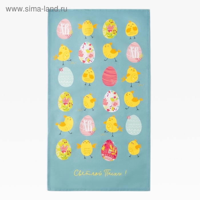 Полотенце "Пасхальные цыплята" 40х73 см, 100% хл, саржа 190 гр/м2