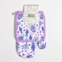 Кухонный набор Доляна &laquo;Романтика&raquo;, прихватка 17*17 см, рукавица 26*16 см,100% п/э