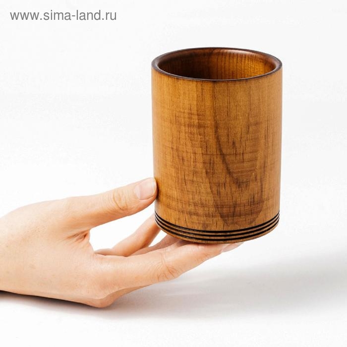 Стакан из натурального кедра Mаgistrо, 450 мл, 10&times;8 см, цвет коричневый