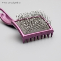 Щётка - пуходёрка мягкая с каплями , увеличенное кол-во зубцов, основание 68х48 мм, бордовая Щётка - пуходёрка мягкая с каплями , увеличенное кол-во зубцов, основание 68х48 мм, бордовая