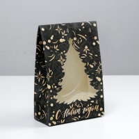 Коробка подарочная новогодняя складная &laquo;Gold&raquo;, 15 х 7 х 22 см, Новый год