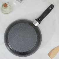 Сковорода Доляна &laquo;Элит&raquo;, d=24 см, литой алюминий, стеклянная крышка, антипригарное покрытие, цвет серый