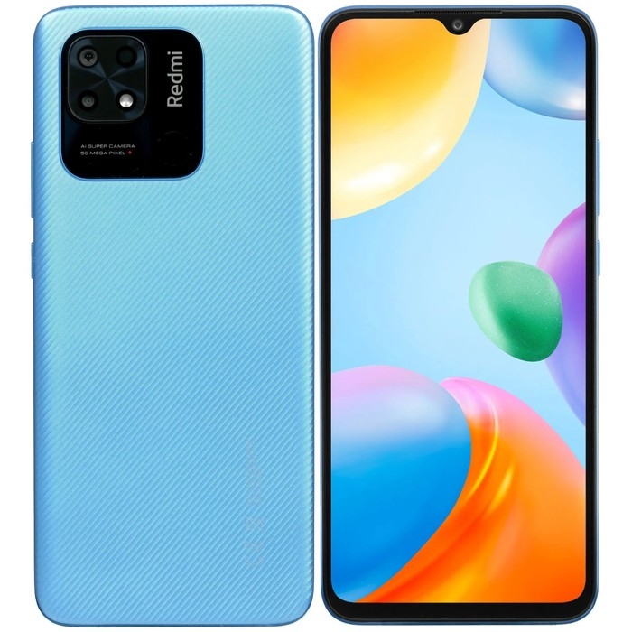 Смартфон Xiaomi Redmi 10C RU, 6.71 Смартфон Xiaomi Redmi 10C RU, 6.71", IPS, 4 Гб, 64 Гб, 50 Мп, 5 Мп, 5000 мАч, NFC, синий