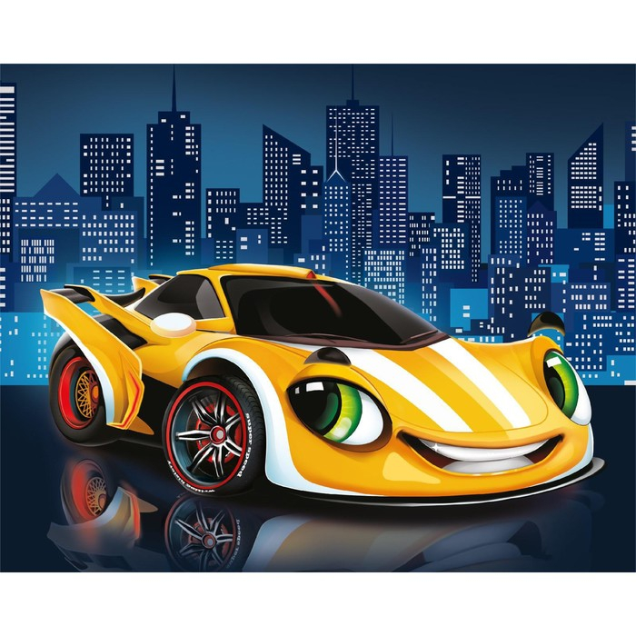 Алмазная мозаика с частичным заполнением для детей &laquo;Жёлтая тачка&raquo;, 20 х 25 см