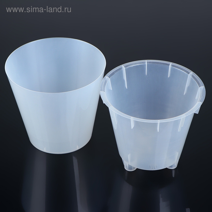 Кашпо для цветов «Фиджи», 5 л, d=23 см, прозрачное Кашпо для цветов «Фиджи», 5 л, d=23 см, прозрачное