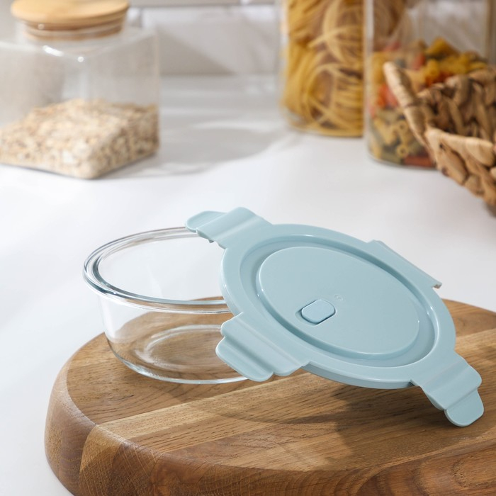 Контейнер для еды из жаропрочного стекла круглый Cook and Freeze, 370 мл, 13,5&times;6 см, цвет МИКС