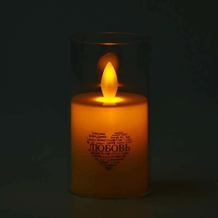 Свеча светодиодная, мод. СВ-22 &laquo;Любовь&raquo;, 5,3 х 10,5 см.