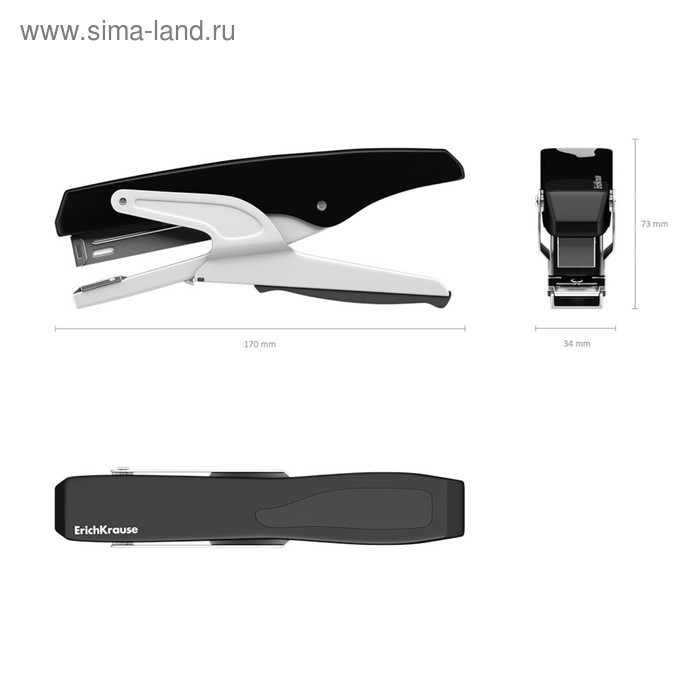 Степлер-плаер, до 30 листов. ErichKrause, скобы №24/6, чёрный