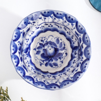 Набор салатников, 3 шт, 300 мл, 800 мл, 1300 мл , гжель Набор салатников, 3 шт, 300 мл, 800 мл, 1300 мл , гжель