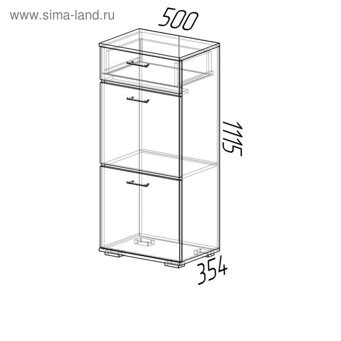 Тумба высокая Ника, 500х354х1115, Венге/Лоредо