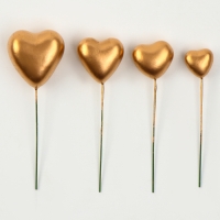 Набор топперов &laquo;Сердечки&raquo;, 12 см, цвет золото