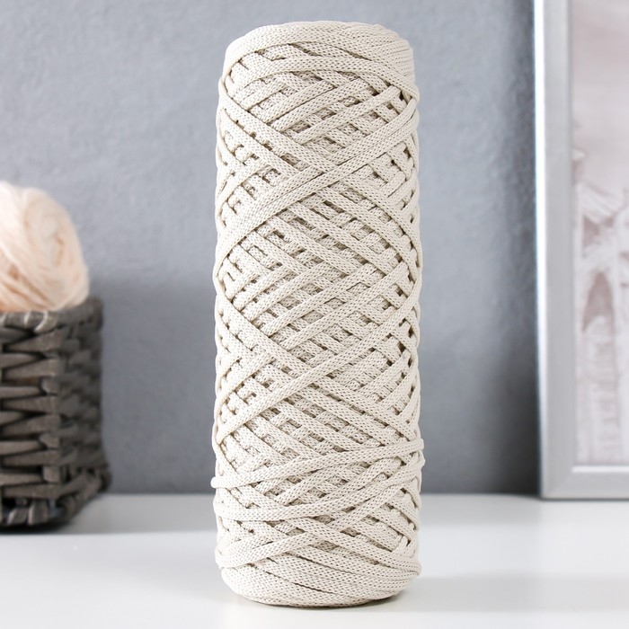 Шнур для вязания 100% полиэфир, ширина 3 мм 100м (айвори)