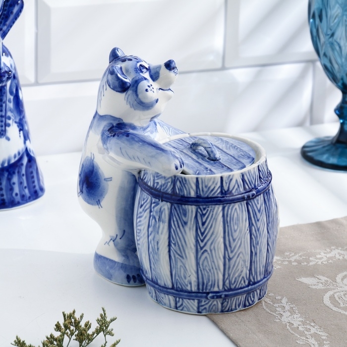 Медовница «Пасечник», гжель Медовница «Пасечник», гжель