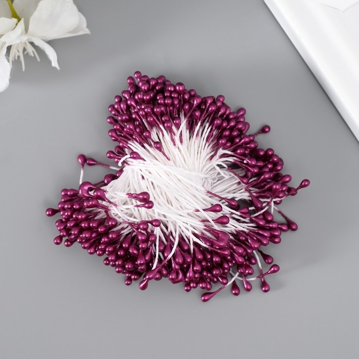 Тычинки для цветов Тычинки для цветов "Капельки глянец бордо" набор 300 шт длина 6 см