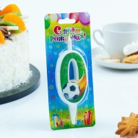 Свеча для торта "Футбольная", 10,2 см, зелёная цифра "0" Свеча для торта "Футбольная", 10,2 см, зелёная цифра "0"