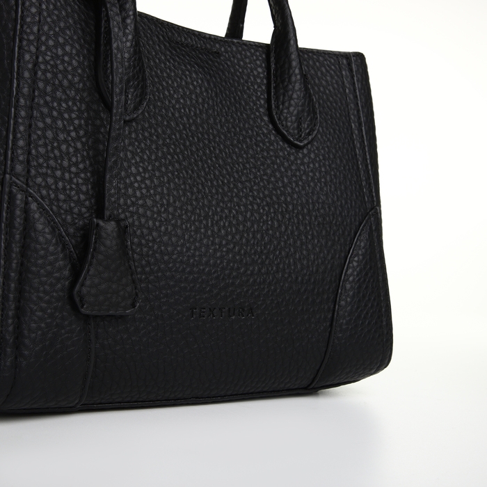 Сумка женская на молнии, TEXTURA, маленький размер, цвет чёрный