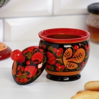 Солонка «Ягодка», с крышкой, 6×7 см, хохлома Солонка «Ягодка», с крышкой, 6×7 см, хохлома