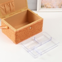 Шкатулка для рукоделия "Зелёно-оранжевая" 19х26х14,5 см