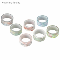 Клейкие WASHI-ленты для декора "Микс №1", 15 мм х 3 м (набор 7 шт) рисовая бумага Клейкие WASHI-ленты для декора "Микс №1", 15 мм х 3 м (набор 7 шт) рисовая бумага