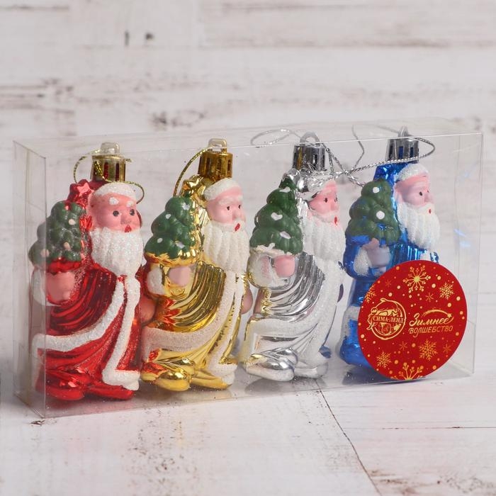 Украшение ёлочное Украшение ёлочное "Весельчаки" (набор 4 шт) 5х7,5 см, микс