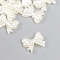 Декор для творчества пластик "Бант" жемчужный набор 25  шт 1,4х1,8 см