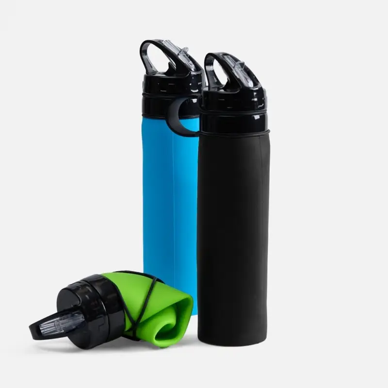 Складная бутылка для воды Langfossen, голубая Складная бутылка для воды Langfossen, голубая