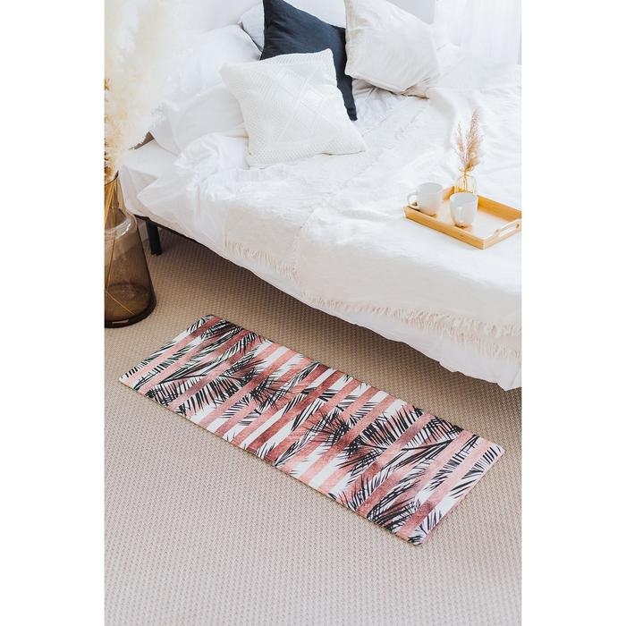 Коврик для ванной Доляна &laquo;Тень&raquo;, 45&times;120 см, цвет чёрно-бежевый