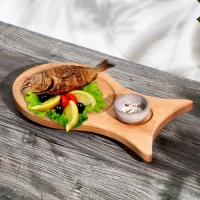 Доска для подачи рыбной продукции, пропитано минеральным маслом, 33&times;18 см, берёза