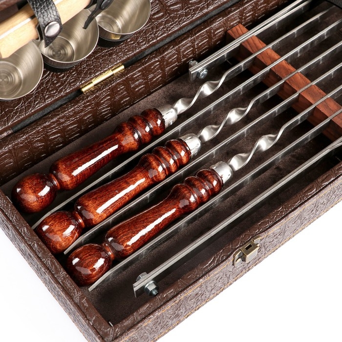 Набор с шампурами подарочный Набор с шампурами подарочный "Элит-X" в коробке из эко-кожи №7