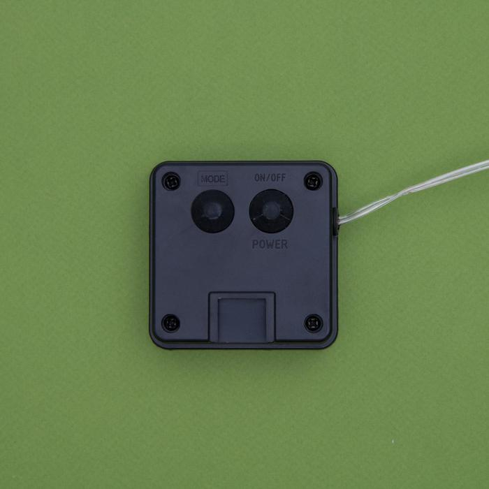 Гирлянда &laquo;Нить&raquo; 20 м роса, IP44, серебристая нить, 200 LED, свечение тёплое белое, 2 режима, солнечная батарея