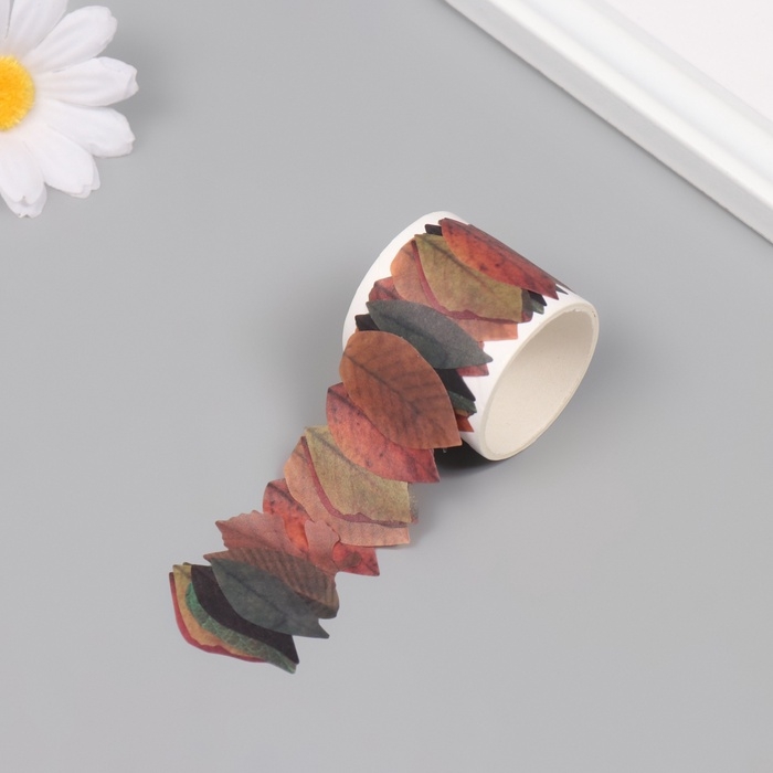 Клейкая лента бумага Клейкая лента бумага "Листья деревьев" 50 картинок 3,5х3,5х3.7 см
