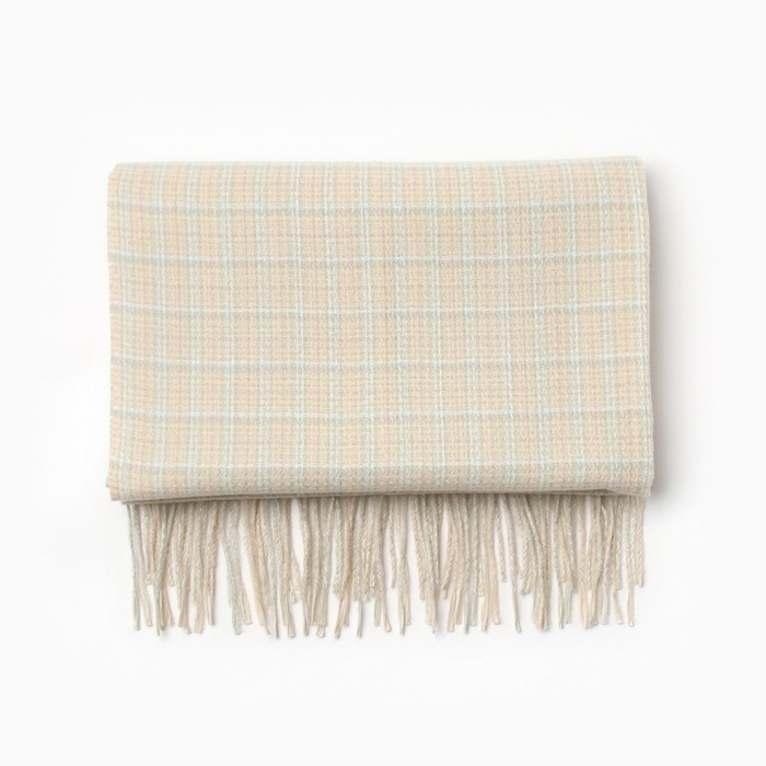 Шарф зимний с кистями MINAKU 65*180 + 8 см цвет молочный Шарф зимний с кистями MINAKU 65*180 + 8 см цвет молочный