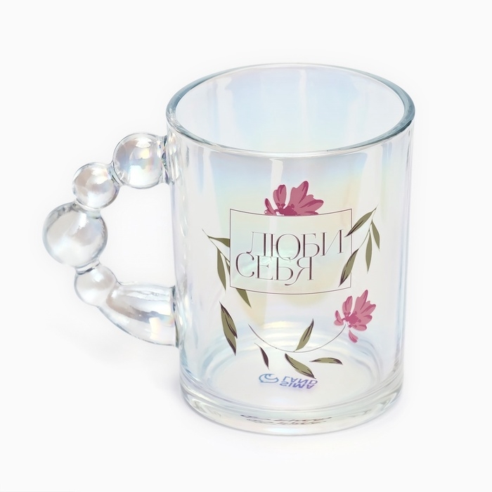 Кружка стеклянная &laquo;Люби себя&raquo;, 350 мл
