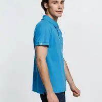 Рубашка поло мужская Virma Premium, бирюзовая, размер M