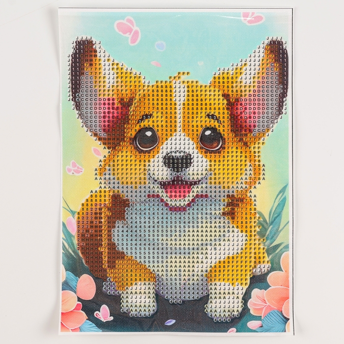 Алмазная вышивка с частичным заполнением &laquo;Малыш корги&raquo;, 15 х 21 см, холст