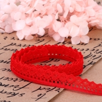 Кружево капроновое, 12 мм × 10 ± 1 м, цвет красный Кружево капроновое, 12 мм × 10 ± 1 м, цвет красный