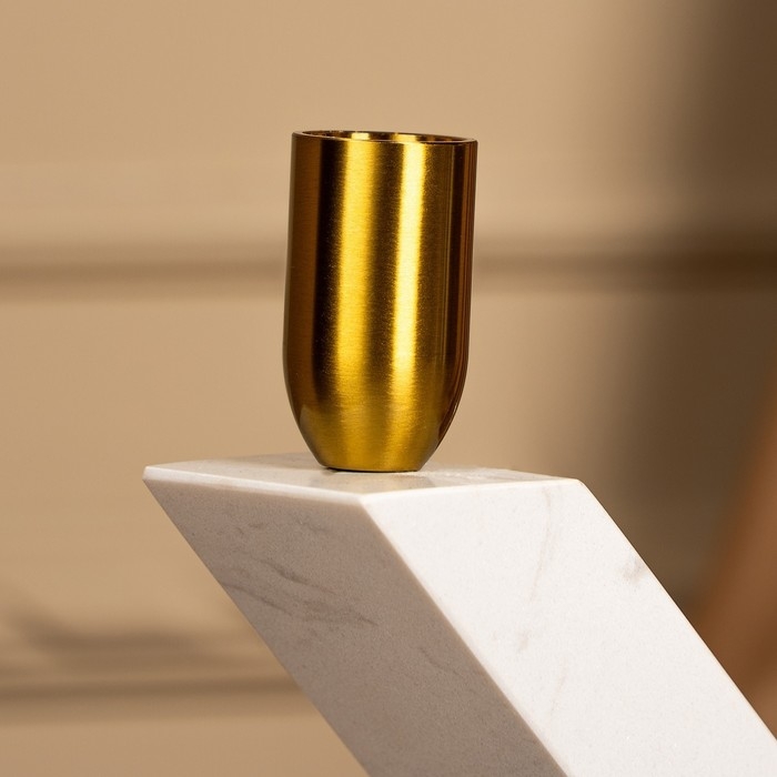 Подсвечник латунь, мрамор &laquo;Грани&raquo; 22 х 20 х 5 см